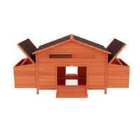 HKM-352531 Large Outdoor Wooden Chicken Coop with Nesting Boxes, Free-Range Doors, and Leakproof Tray