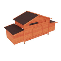 HKM-352531 Large Outdoor Wooden Chicken Coop with Nesting Boxes, Free-Range Doors, and Leakproof Tray
