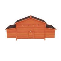 HKM-352531 Large Outdoor Wooden Chicken Coop with Nesting Boxes, Free-Range Doors, and Leakproof Tray