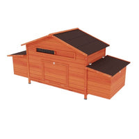 HKM-352531 Large Outdoor Wooden Chicken Coop with Nesting Boxes, Free-Range Doors, and Leakproof Tray