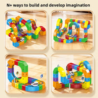 HKM-352595 Electric Magnetic Track Mini Train Toy Set for Kids - DIY Assembly, 3D Cube Design, USB Rechargeable