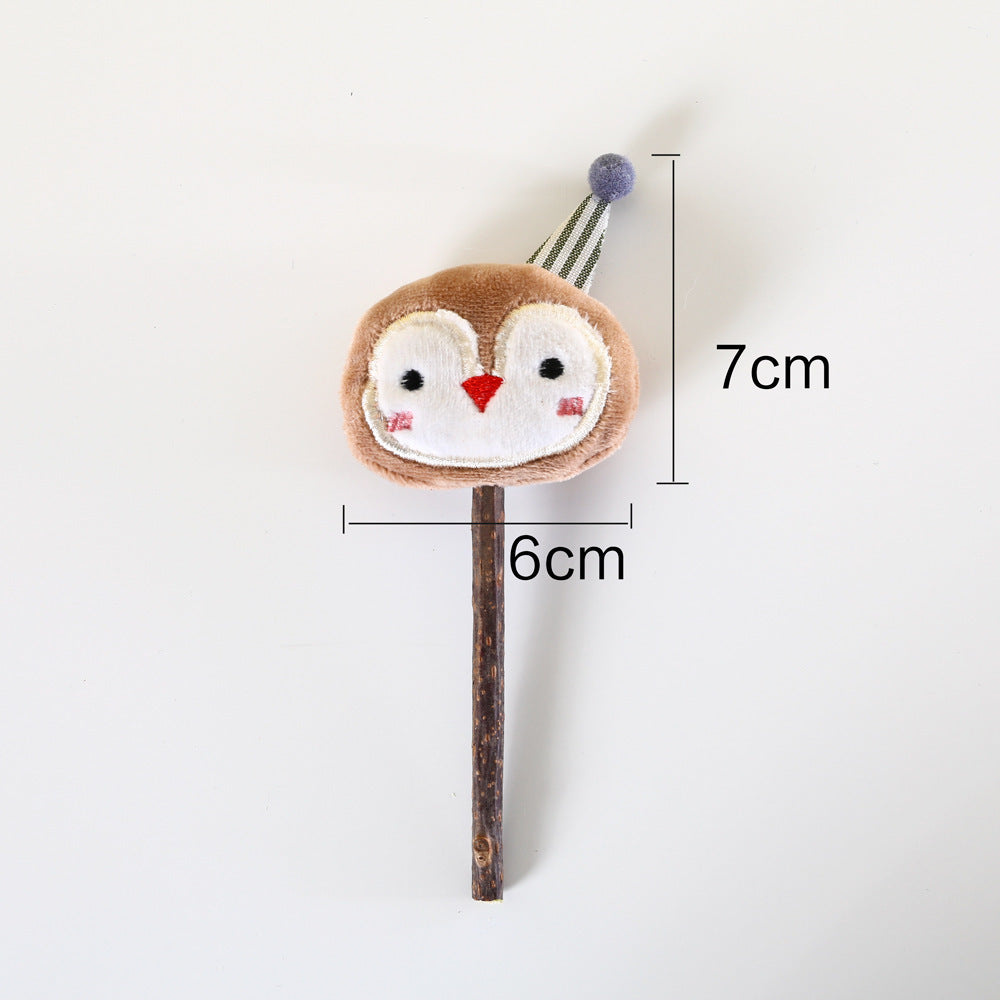 HKM-352787 Rainbow Plush Chew Toys for Cats - Molar Sticks in Various Fun Designs