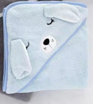 HKM-352915 Cozy Coral Fleece Children’s Hoodie Bath Towel - Panda, Elephant, Koala, Long Ear Dog
