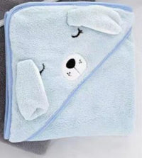 HKM-352915 Cozy Coral Fleece Children’s Hoodie Bath Towel - Panda, Elephant, Koala, Long Ear Dog