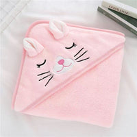 HKM-352915 Cozy Coral Fleece Children’s Hoodie Bath Towel - Panda, Elephant, Koala, Long Ear Dog
