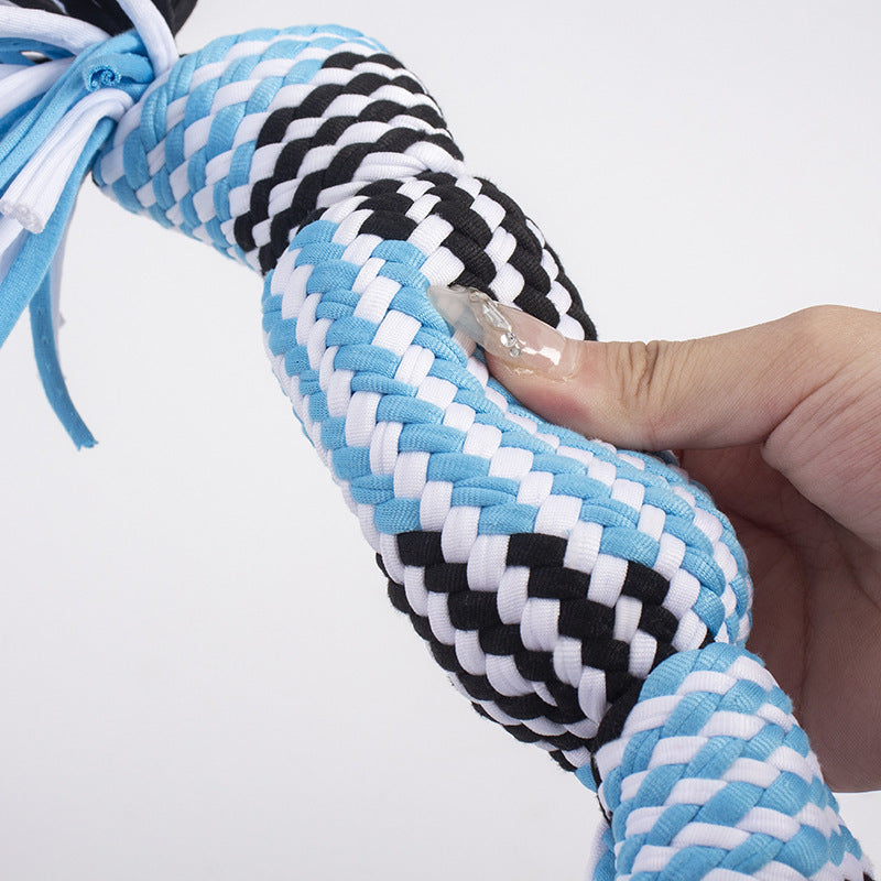 HKM-352979 Durable Cotton Rope Toy for Dogs - Bite-Resistant, Multi-Color Knotted Design