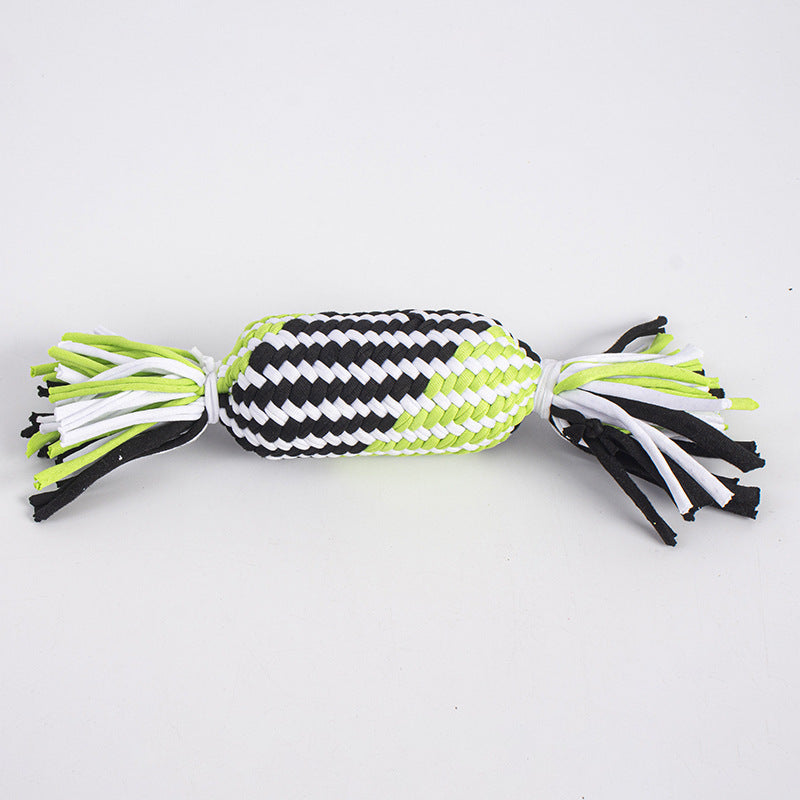 HKM-352979 Durable Cotton Rope Toy for Dogs - Bite-Resistant, Multi-Color Knotted Design