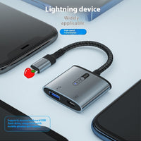 HKM-353043 Lightning to USB Charging Adapter Cable for Compatible Devices with Braided Armor Wire