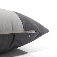 HKM-353171 Blue Grey Suede Patchwork Cushion Cover - Checker Pattern, Various Sizes Available
