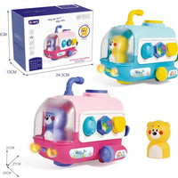 HKM-353299 Educational Shape Block Matching Toy for Infants and Toddlers, Musical Light-Up Activity, Ages 0-7 Years