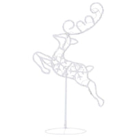 HKM-353299 LED Acrylic Christmas Reindeer and Sleigh Decoration with 8 Light Effects - 260x21x87 cm