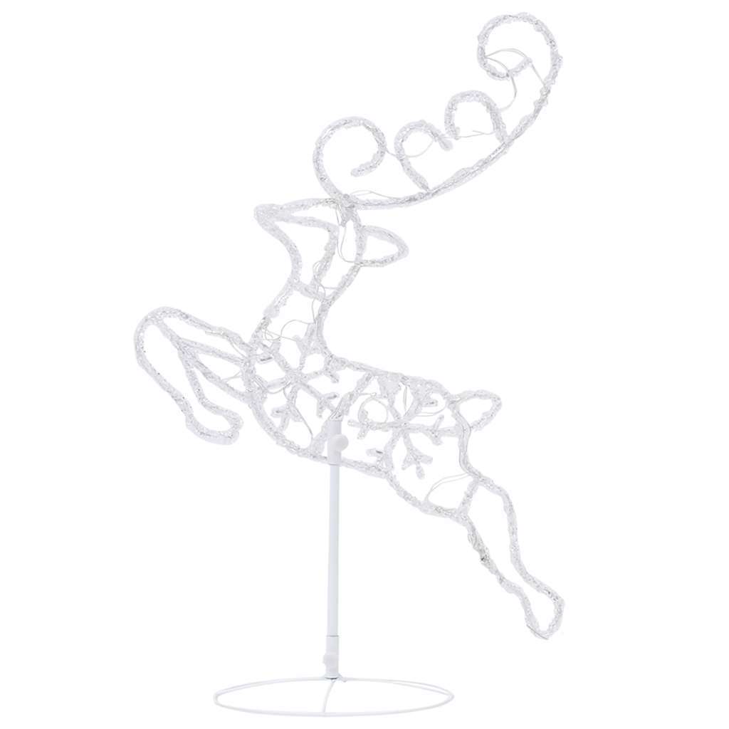 HKM-353299 LED Acrylic Christmas Reindeer and Sleigh Decoration with 8 Light Effects - 260x21x87 cm
