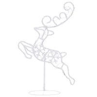 HKM-353299 LED Acrylic Christmas Reindeer and Sleigh Decoration with 8 Light Effects - 260x21x87 cm
