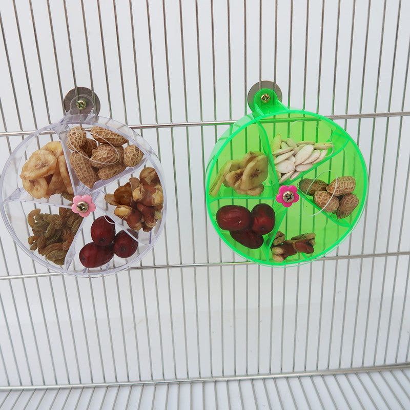 HKM-353427 Acrylic Foraging Wind Wheel Toy for Parrots - 25 cm, Green and Transparent