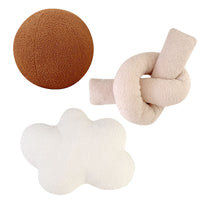 HKM-353491 Geometric Plush Cloud Pillow Cushion - Available in Beige, Caramel, and White Styles