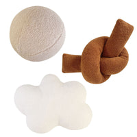 HKM-353491 Geometric Plush Cloud Pillow Cushion - Available in Beige, Caramel, and White Styles