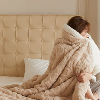 HKM-353491 Thermal Flannel Casual Blanket - 180x200cm in Tea Green, Fog Blue, Lemon Yellow, and More