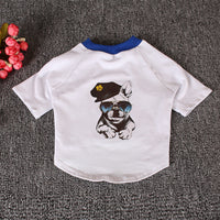 HKM-353747 Cotton Two-Legged T-Shirt for Dogs in Black and White - Sizes XS to XXL