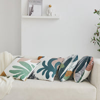 HKM-353875 Green Plant Style Plush Cushion Cover - 45x45cm