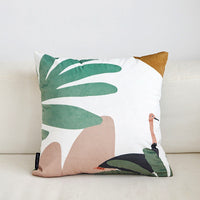 HKM-353875 Green Plant Style Plush Cushion Cover - 45x45cm