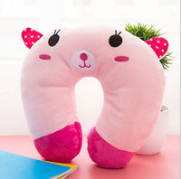 HKM-353939 Multi-Color Cartoon U-Shaped Travel Neck Pillow with Massage and Anti-Snore Features