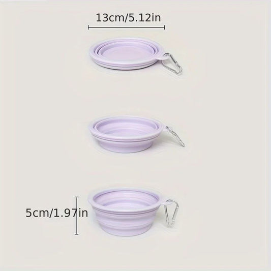 HKM-354003 Portable Macaron Color Silicone Pet Bowl for Travel, Food & Water – Foldable & Lightweight