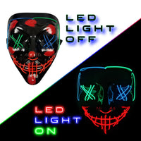 HKM-354067 Colorful LED Glow EL Wire Masks for Halloween Parties and Cosplay Events