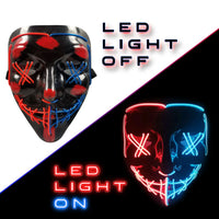 HKM-354067 Colorful LED Glow EL Wire Masks for Halloween Parties and Cosplay Events