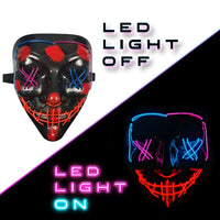 HKM-354067 Colorful LED Glow EL Wire Masks for Halloween Parties and Cosplay Events