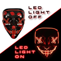 HKM-354067 Colorful LED Glow EL Wire Masks for Halloween Parties and Cosplay Events