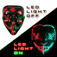 HKM-354067 Colorful LED Glow EL Wire Masks for Halloween Parties and Cosplay Events