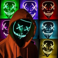 HKM-354067 Colorful LED Glow EL Wire Masks for Halloween Parties and Cosplay Events