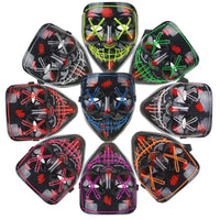 HKM-354067 Colorful LED Glow EL Wire Masks for Halloween Parties and Cosplay Events