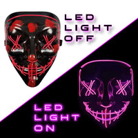 HKM-354067 Colorful LED Glow EL Wire Masks for Halloween Parties and Cosplay Events
