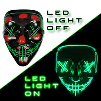 HKM-354067 Colorful LED Glow EL Wire Masks for Halloween Parties and Cosplay Events