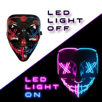 HKM-354067 Colorful LED Glow EL Wire Masks for Halloween Parties and Cosplay Events