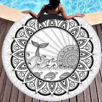 HKM-354067 Colorful Tie-Dye Microfiber Round Beach Towel - 150x150cm, Ultra-Soft Superfine Fiber, Lightweight Design