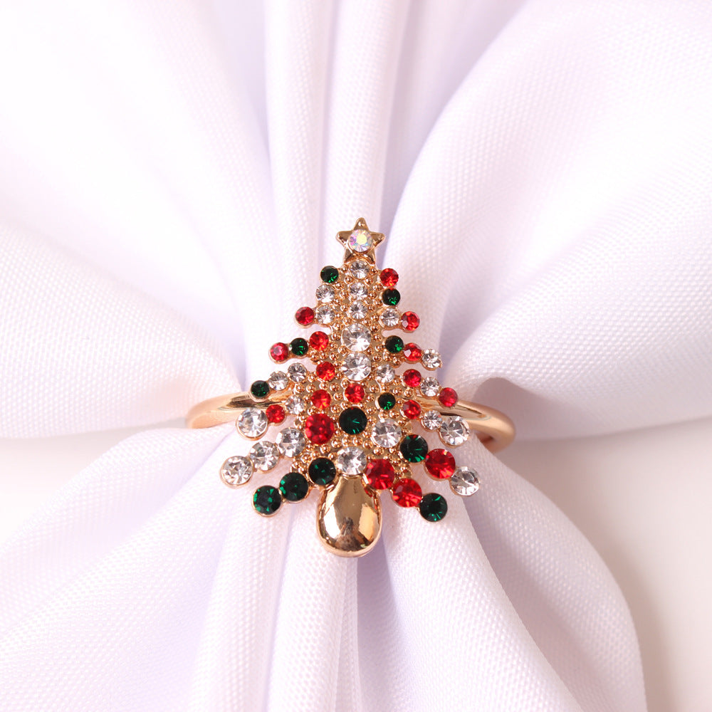 HKM-354259 Elegant Red Snowflake Napkin Ring Decorative Accent for Holiday Dining