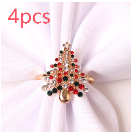 HKM-354259 Elegant Red Snowflake Napkin Ring Decorative Accent for Holiday Dining