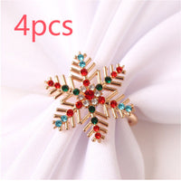 HKM-354259 Elegant Red Snowflake Napkin Ring Decorative Accent for Holiday Dining