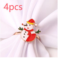 HKM-354259 Elegant Red Snowflake Napkin Ring Decorative Accent for Holiday Dining