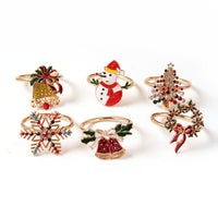 HKM-354259 Elegant Red Snowflake Napkin Ring Decorative Accent for Holiday Dining