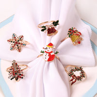 HKM-354259 Elegant Red Snowflake Napkin Ring Decorative Accent for Holiday Dining