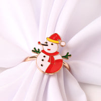 HKM-354259 Elegant Red Snowflake Napkin Ring Decorative Accent for Holiday Dining