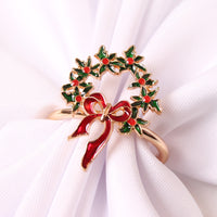HKM-354259 Elegant Red Snowflake Napkin Ring Decorative Accent for Holiday Dining