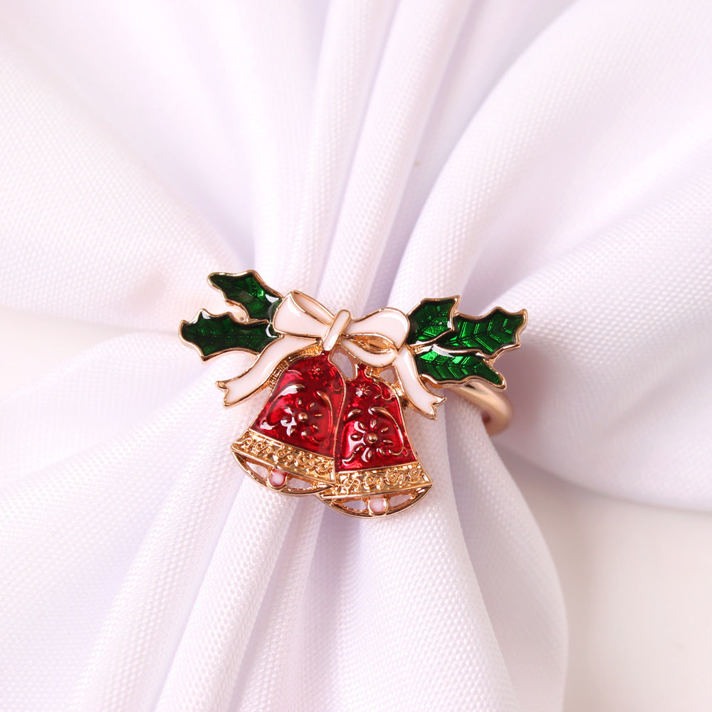 HKM-354259 Elegant Red Snowflake Napkin Ring Decorative Accent for Holiday Dining