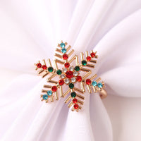 HKM-354259 Elegant Red Snowflake Napkin Ring Decorative Accent for Holiday Dining
