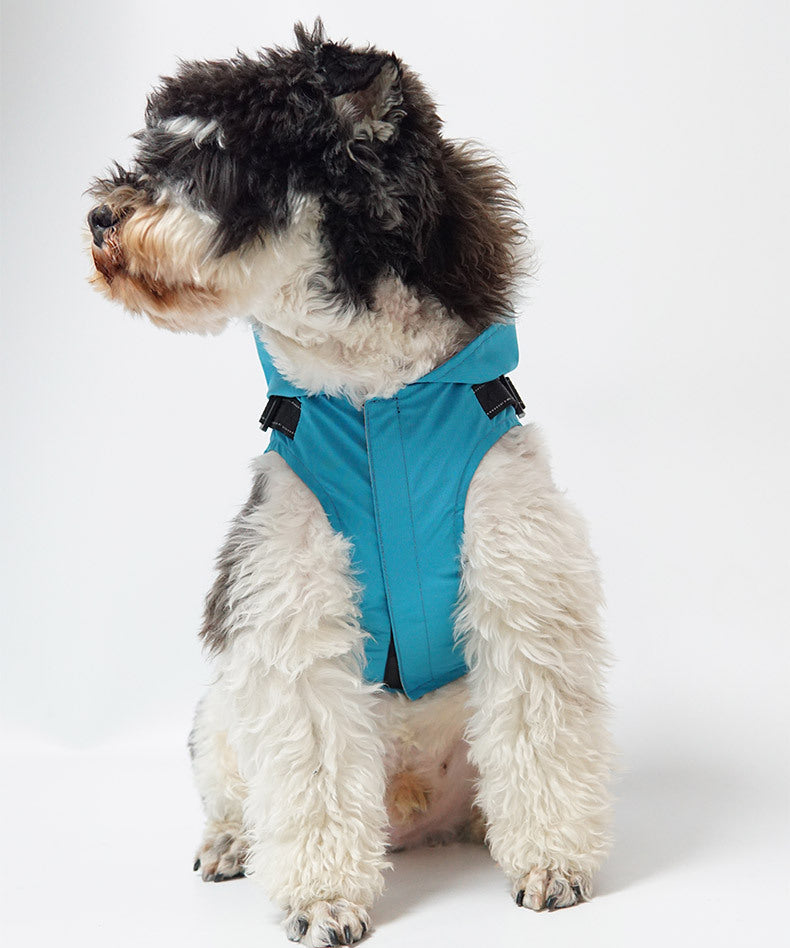 HKM-354259 Reflective Pet Raincoat Poncho for Large Dogs - Casual Polyester Suits in Gray, Green, and Rose Red