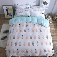 HKM-354323 Four-Piece Dormitory Bedding Set - Soft Polyester Quilt Cover, Sheet, and Pillowcases in Various Styles