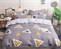 HKM-354323 Four-Piece Dormitory Bedding Set - Soft Polyester Quilt Cover, Sheet, and Pillowcases in Various Styles